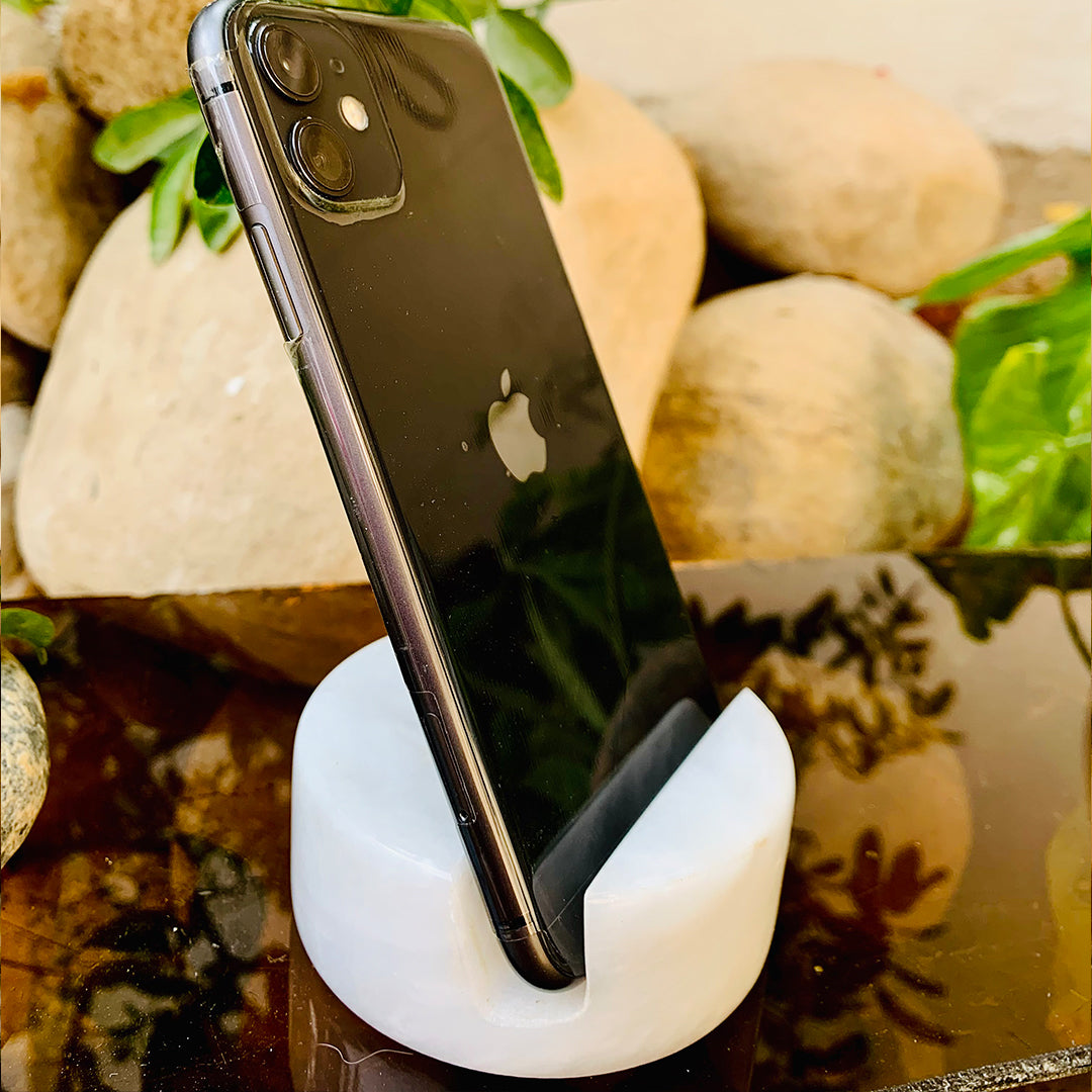 Imperial White Marble Mobile Holder 3.5 x 1.25